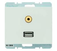 Hager K.1 - Toma USB 3.5 mm Audio Polar White Brightness
