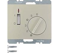 Hager K.5 Thermostat Plate with Switch and Stainless Steel Lens