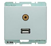 Hager K.5 - Toma USB 3.5 mm Audio Aluminium
