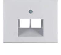 Hager K5 - Central Plate for Dual Connector Aluminium