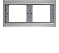 Hager K5 - Frame 2 Elements Horizontal Stainless Steel