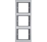 Hager K5 - Frame 3 Elements Vertical Aluminium