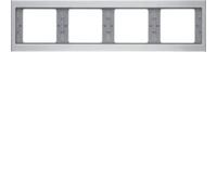Hager K5 - Frame 4 Elements Horizontal Aluminium