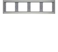 Hager K5 - Frame 4 Elements Horizontal Stainless Steel