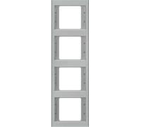 Hager K5 - Frame 4 Elements Vertical Stainless Steel