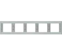 Hager K5 - Frame 5 Elements Horizontal Stainless Steel