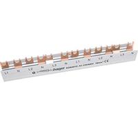 Hager KDN451D 4P Phase Rail 16 mm² 12 Mod Fork Phase Rail 3250613741082, White
