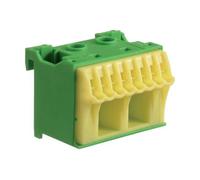 Hager Quick Connect PE Terminal Block KN10E, Green,Yellow
