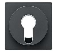 Hager - Lid Q1/Q3 Push Button Switch Blind Anthracite Velour