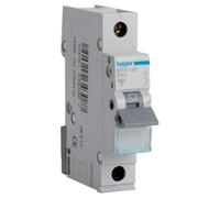 Hager MTN140 Miniature Circuit Breaker, 1 Pole, 1 Module, Type B, 6 kA Breaking Capacity, 40 A Current