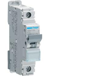 Hager NBN116A 16A Single Pole 1 Module B Curve 10kA/15kA MCB