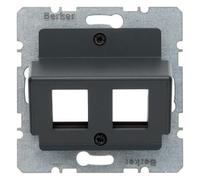 Hager - Plate for 2 Connector Modular Optic Cable B1/B3/B7/K1 Anthracite