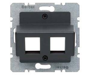 Hager - Plate for 2 Connector Modular Optic Cable B1/B3/B7/K1 Anthracite