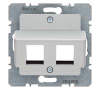 Hager - Plate for 2 Connector Modular Optic Cable B1/B7/K1 Aluminium