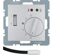 Hager - Plate thermostat floor heating switch +lens+mechanism aluminum