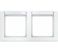 Hager Q.1 - 2 Elements Horizontal Frame with ROTULO Polar White
