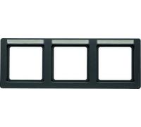 Hager q.1 3-Part Horizontal Frame Q1 Label Holder Anthracite Velvet