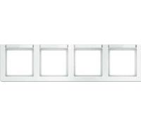 Hager Q.1 - 4 Elements Horizontal Frame with ROTULO Polar White