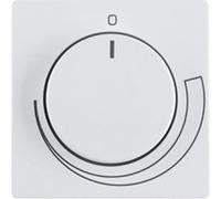 Hager q.1 Central Plate with Button for Speed Mechanism Polar White