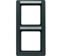 Hager q.1 Frame 2 Vertical Label Holders Anthracite Velvet