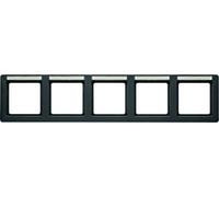 Hager q.1 - Frame with 5 Horizontal Elements Q1 Label Holder Anthracite Velvet