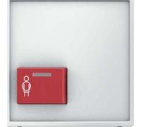 Hager Q.1 - Lid with Red Call Button Down Polar White