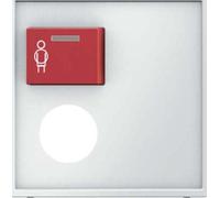Hager q.1 - Lid with Red Call Button + Polar White Outlet