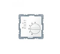 Hager Q.1 - Plate Thermostat with Switch + Lens + Mechanism Polar White