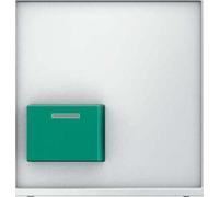 Hager q.1 Push-Button Cover Green Down Polar White
