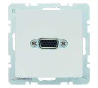 Hager q.1 Vga Socket with Screw Connector Polar White Velvet