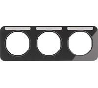 Hager r.1 - Frame R1 3 Elements Horizontal Label Holder Black Gloss
