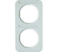 Hager r.1 - Marco r1 2 Vertical Label Holders White Polar Gloss