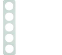 Hager r.1 - r1 Frame 5 Elements Glass White Polar