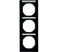 Hager R.3 - Framework R3 3 Vertical Elements with Label Holder Black Gloss
