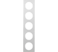 Hager r.3 R3 Aluminium Frame with 5 Polar White Elements