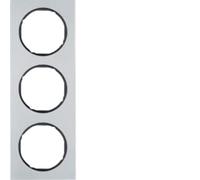 Hager r.3 - R3 Frame 3 Elements, Aluminium/Black