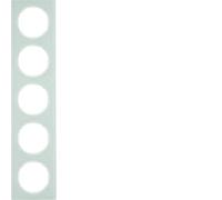 Hager r.3 - r3 Frame 5 Elements Glass White Polar