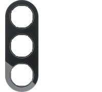 Hager r.Classic - Rclassic 3 Elements Black Glass Frame