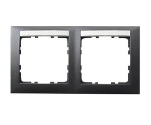 Hager S.1 - Frame 2 horizontal elements series 1 label holder anthracite matt