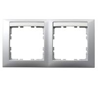 Hager s.1 - Frame 2 Horizontal Elements Series 1 Label Holder Matte Aluminium
