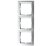 Hager s.1 - Frame 3 Elements Vertical Series 1 Label Holder Matte Aluminium