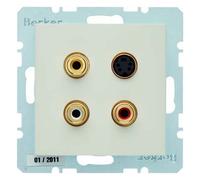 Hager - Socket 3 x Zinc/S-Video S-B White Gloss