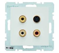 Hager - Takes 3 X Cinch/S-Video S-B Polar White Matte