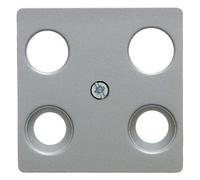 Hager - TV-FM Central Plate for 4546 B1/B7/K1 Aluminium