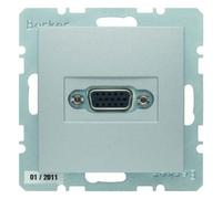 Hager Vga Socket S-B with Screw Connector Aluminium Matte