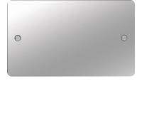 Hager WFP2PS Sollysta Flat Plate 2G Blank Plate - Polished Steel