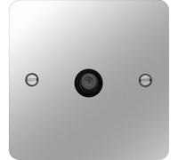 Hager WFSATPSB Sollysta Flat Plate F Type Satellite Outlet - Polished Steel + Black Insert