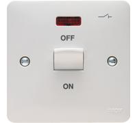 Hager WMDP50N Sollysta White Moulded 50A Double Pole Switch 1 Gang + LED Indicator