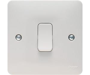 Hager WMPS11 Sollysta White Moulded 10AX 1 Gang 1 Way Wall Switch