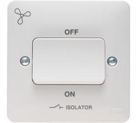 Hager WMPS3PIF Sollysta White Moulded 3 Pole Isolator Switch + Fan Symbol